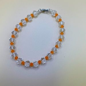 Simple clear, an orange crystal bracelet